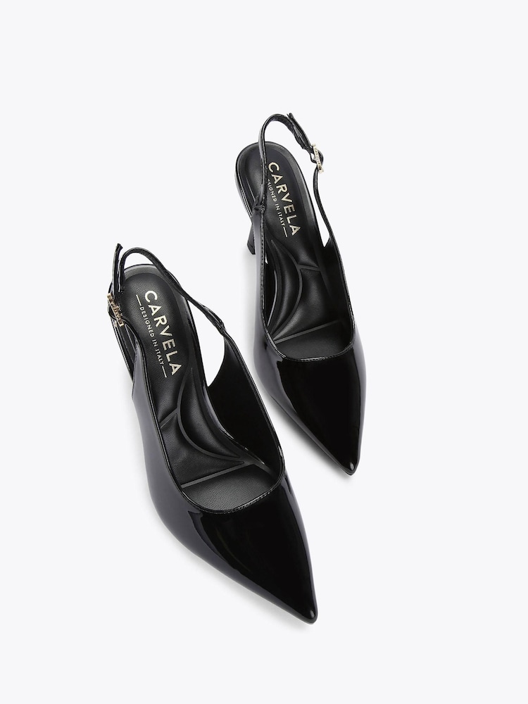 Carvela Black Corletta Sling Court Shoes - Image 2 of 4 Carvela Black Corletta Sling Court Shoes - Image 2 of 4