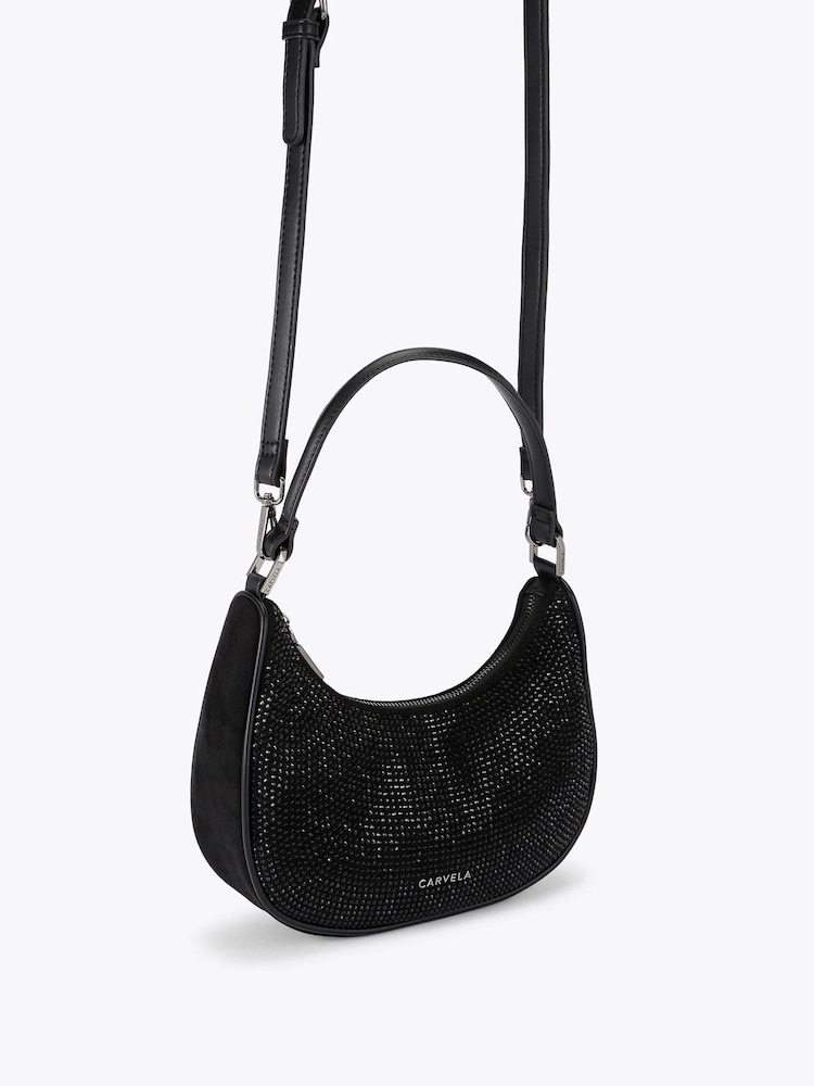 Carvela Black Diamante Scoop Bag - Image 2 of 4 Carvela Black Diamante Scoop Bag - Image 2 of 4