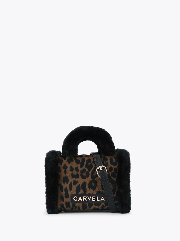 Carvela Frame Micro Fur Black Bag - Imagen 1 de 4