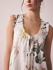White Floral Jersey Slip - Image 5 of 8