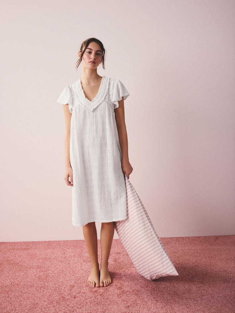 Cream Cotton Blend Nightdress - Image 1 of 7