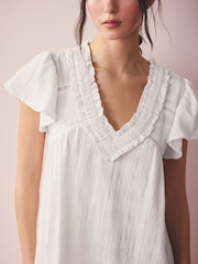 Cream Cotton Blend Nightdress - Image 4 of 7