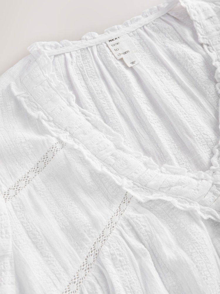 Cream Cotton Blend Nightdress - Image 7 of 7