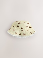 Yellow/Cream Cherry Reversible Bucket Hat (3mths-16yrs) - Image 2 of 5