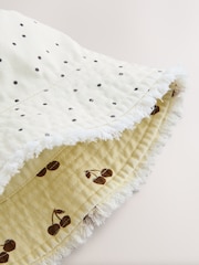 Yellow/Cream Cherry Reversible Bucket Hat (3mths-16yrs) - Image 4 of 5