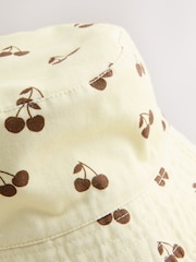 Yellow/Cream Cherry Reversible Bucket Hat (3mths-16yrs) - Image 5 of 5