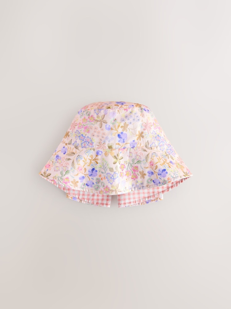 Pink Bow Back Pattern Bucket Hat (3mths-13yrs) - Image 1 of 3