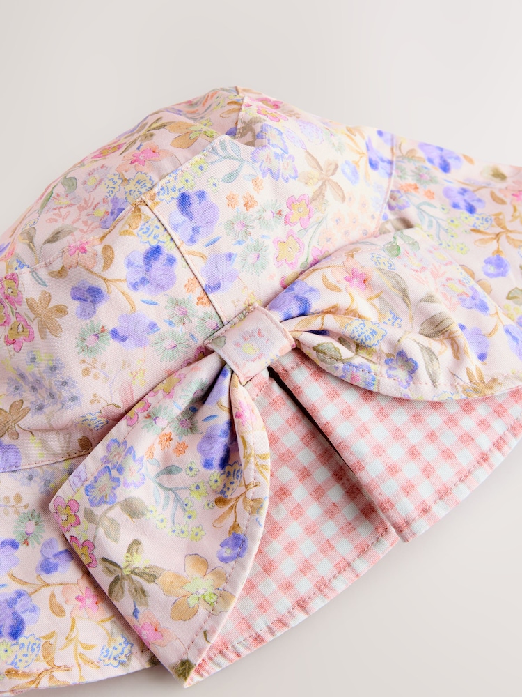 Pink Bow Back Pattern Bucket Hat (3mths-13yrs) - Image 3 of 3