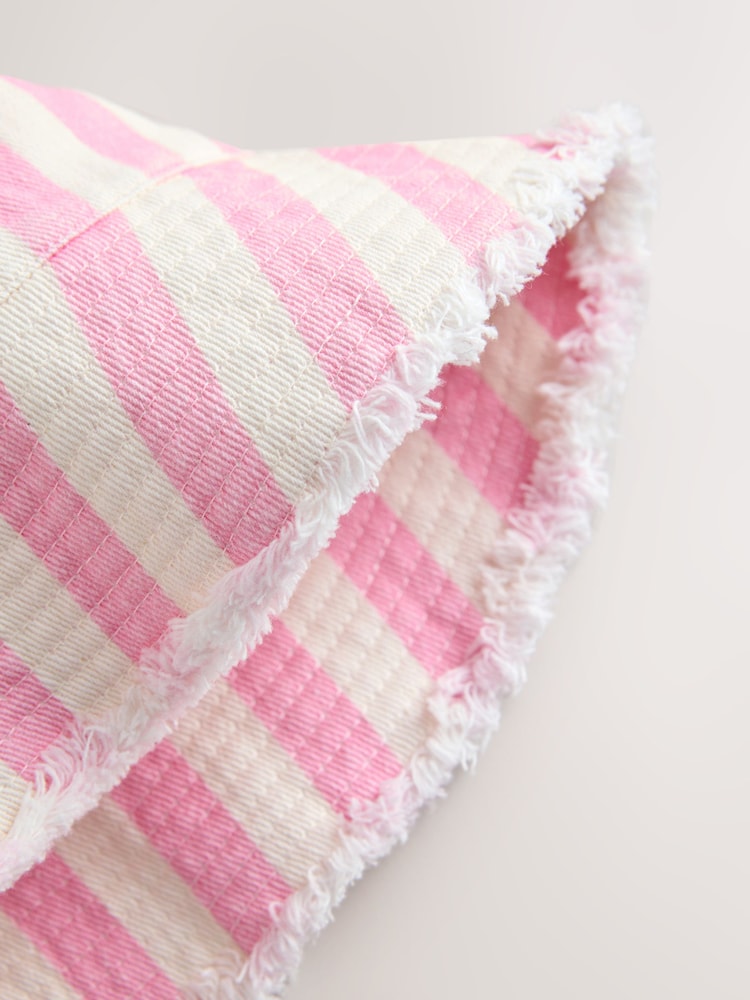 Pink Stripe Bucket Hat (3mths-16yrs) - Image 2 of 3 Pink Stripe Bucket Hat (3mths-16yrs) - Image 2 of 3