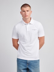 Jack Wills White Chest Union Flag Pique Polo Shirt - Image 1 of 6