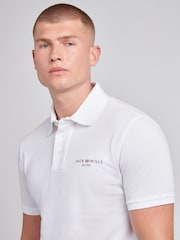 Jack Wills White Chest Union Flag Pique Polo Shirt - Image 3 of 6