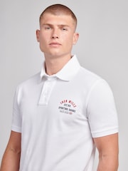 Jack Wills White Chest Arch Logo Pique Polo Shirt - Image 1 of 3