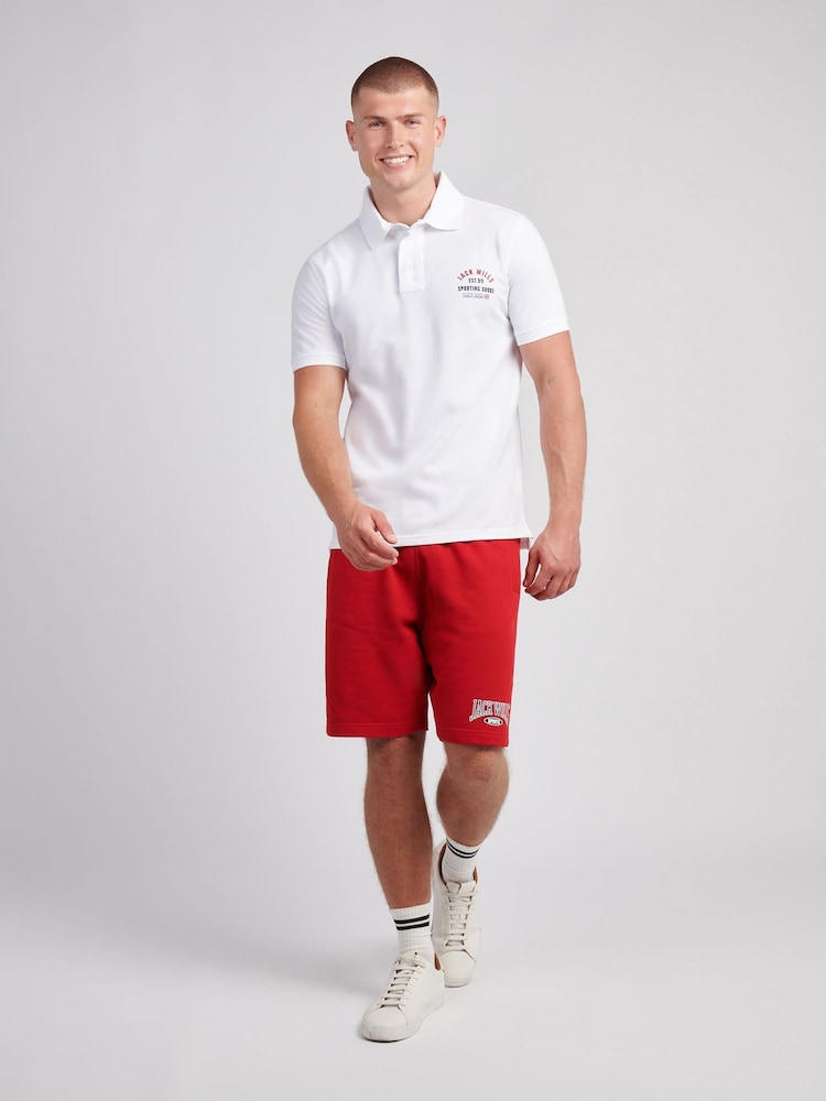 Jack Wills White Chest Arch Logo Pique Polo Shirt - Image 2 of 3