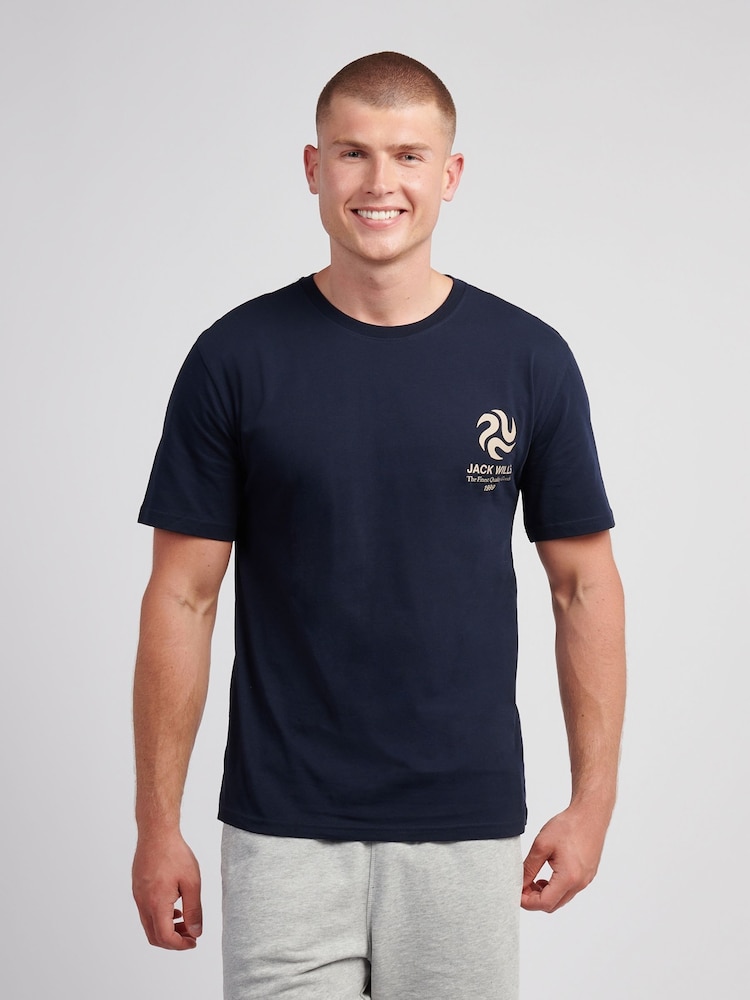 Jack Wills Blue Swirl Graphic T-Shirt - Image 1 of 4 Jack Wills Blue Swirl Graphic T-Shirt - Image 1 of 4