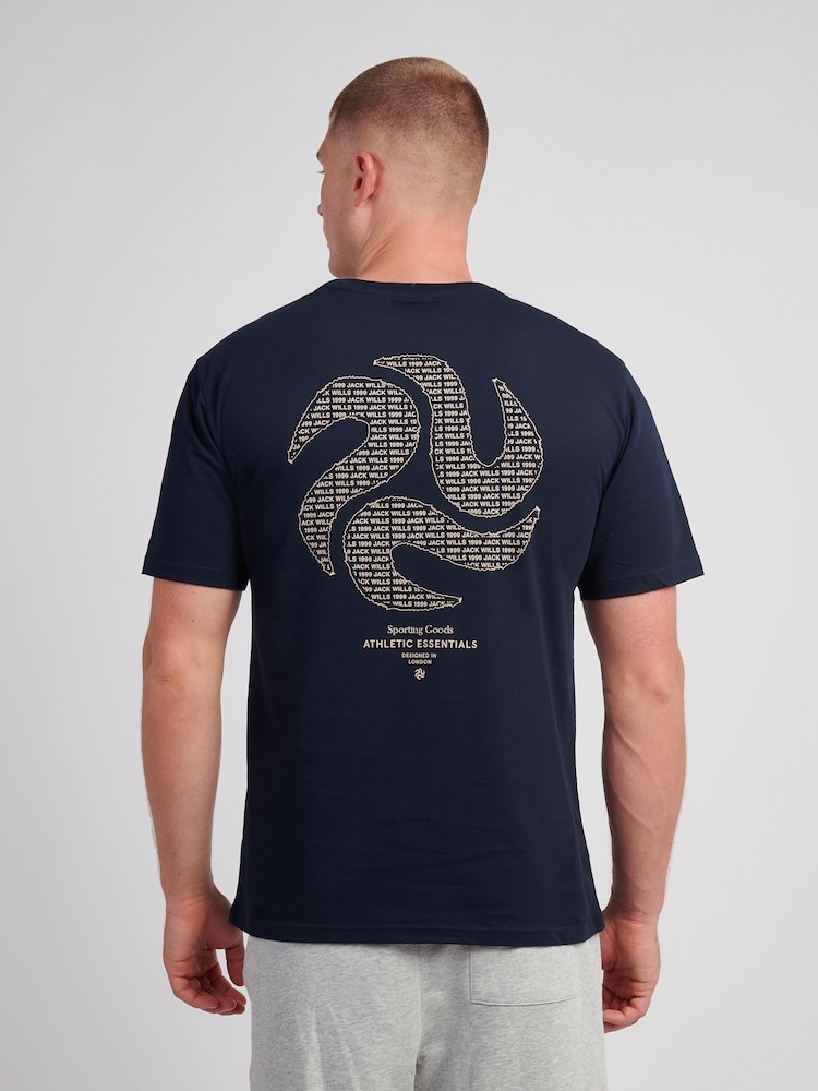 Jack Wills Blue Swirl Graphic T-Shirt - Image 2 of 4 Jack Wills Blue Swirl Graphic T-Shirt - Image 2 of 4