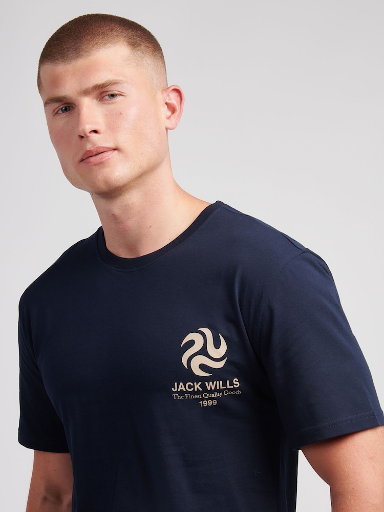 Jack Wills Blue Swirl Graphic T-Shirt - Image 4 of 4 Jack Wills Blue Swirl Graphic T-Shirt - Image 4 of 4