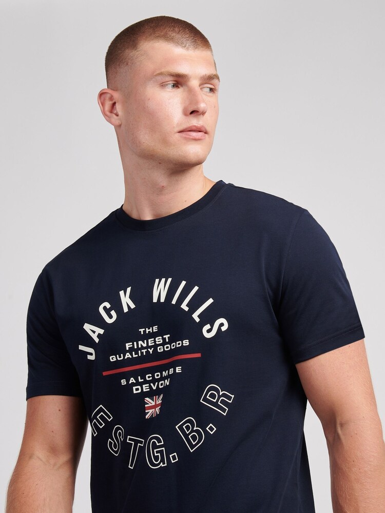 Jack Wills Blue Stamp Graphic T-Shirt - Image 3 of 3 Jack Wills Blue Stamp Graphic T-Shirt - Image 3 of 3