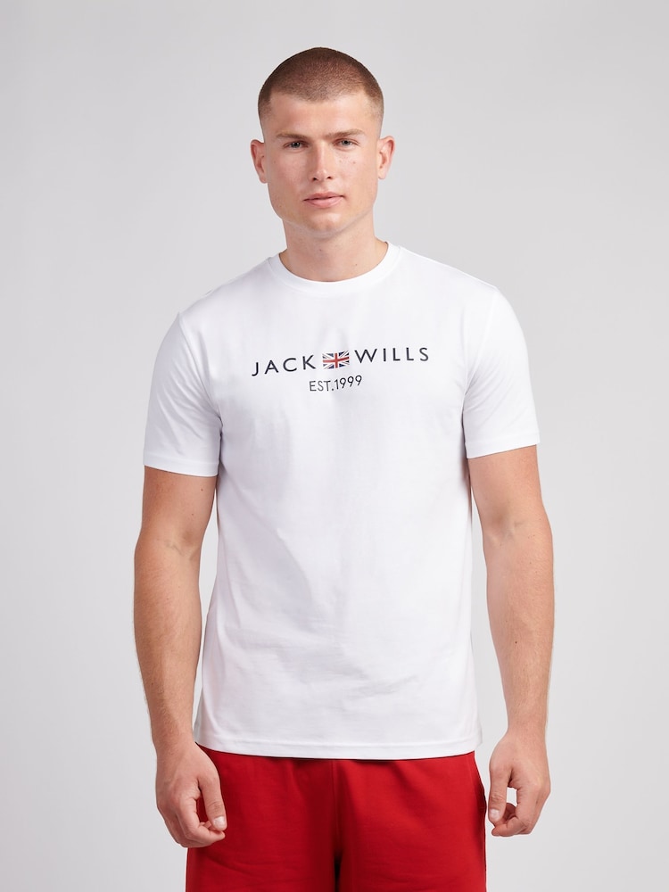 Jack Wills White Union Flag T-Shirt - Image 1 of 3 Jack Wills White Union Flag T-Shirt - Image 1 of 3