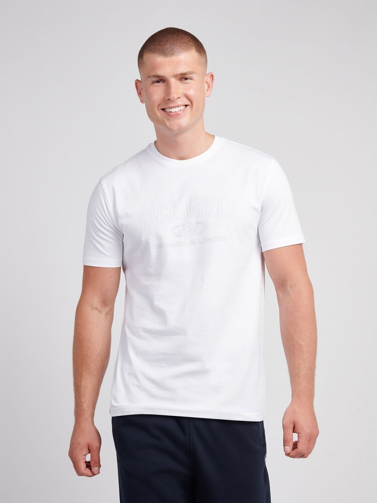Jack Wills White Dystopia Stitch Graphic T-Shirt - Image 1 of 3