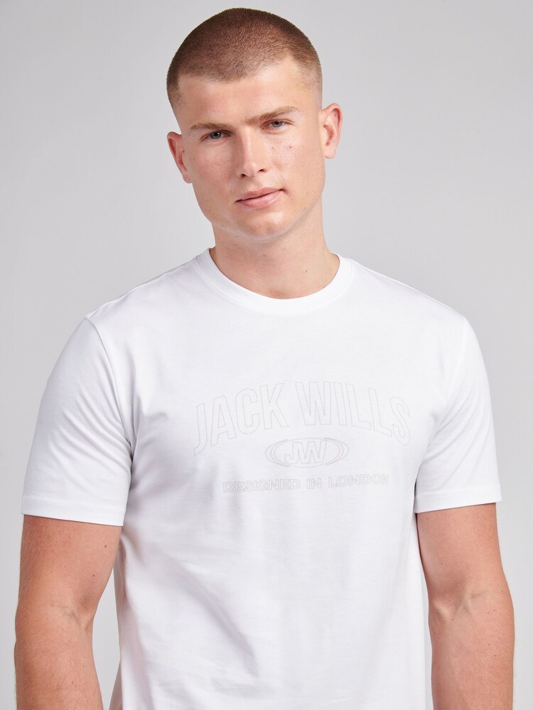 Jack Wills White Dystopia Stitch Graphic T-Shirt - Image 2 of 3