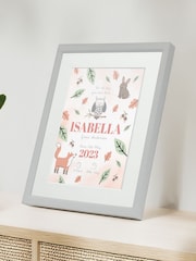 Personalised On The Day You Were Born Woodland Framed Print by Jonnys Sister - Image 1 of 3