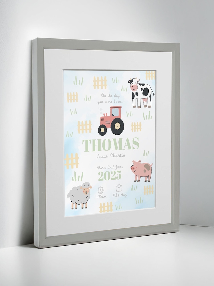 Personalised On The Day You Were Born Farmyard Framed Print by Jonnys Sister - Image 2 of 3