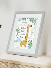 Personalised Giraffe Children’s Nursery Framed Print by Jonnys Sister - Image 1 of 3