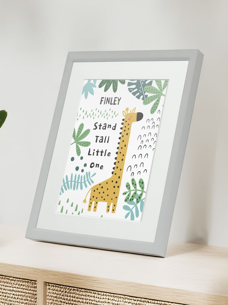 Personalised Giraffe Children’s Nursery Framed Print by Jonnys Sister - Image 1 of 3