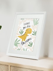Personalised Dinosaur Children’s Nursery Framed Print by Jonnys Sister - Image 1 of 3