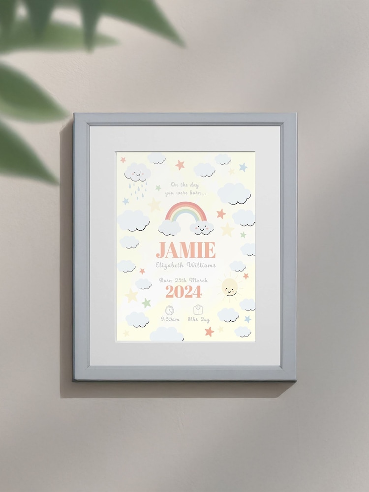 Personalised On The Day You Were Born Rainbow Framed Print by Jonnys Sister - Image 3 of 3