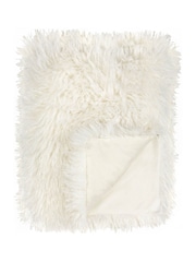 Furn Ecru Rowan Faux Fur Throw - Image 4 of 4