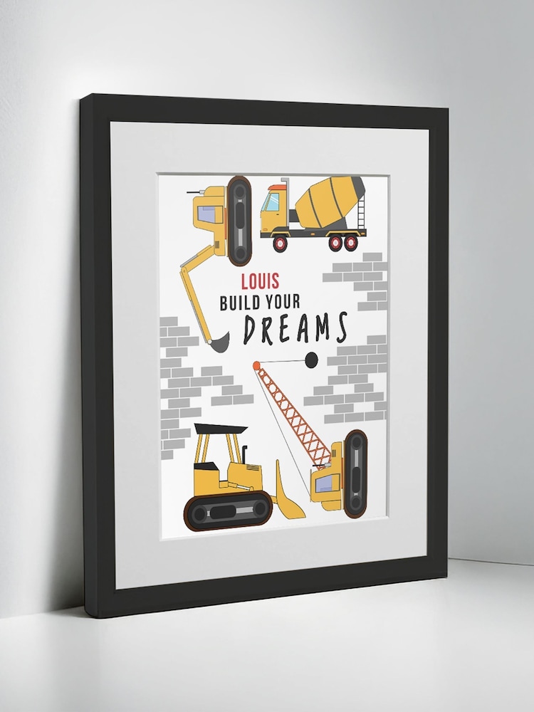 Personalised Construction Childrens Nursery Framed Print by Jonnys Sister - Image 2 of 3 Personalised Construction Childrens Nursery Framed Print by Jonnys Sister - Image 2 of 3