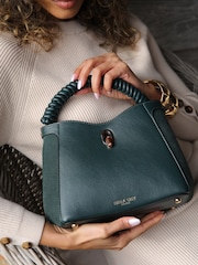 Luella Grey Blue Catherine Woven Handle Cross-Body Bag - Image 2 of 3
