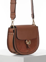Luella Grey Tan Venetia Saddle Cross-Body Bag - Image 2 of 5