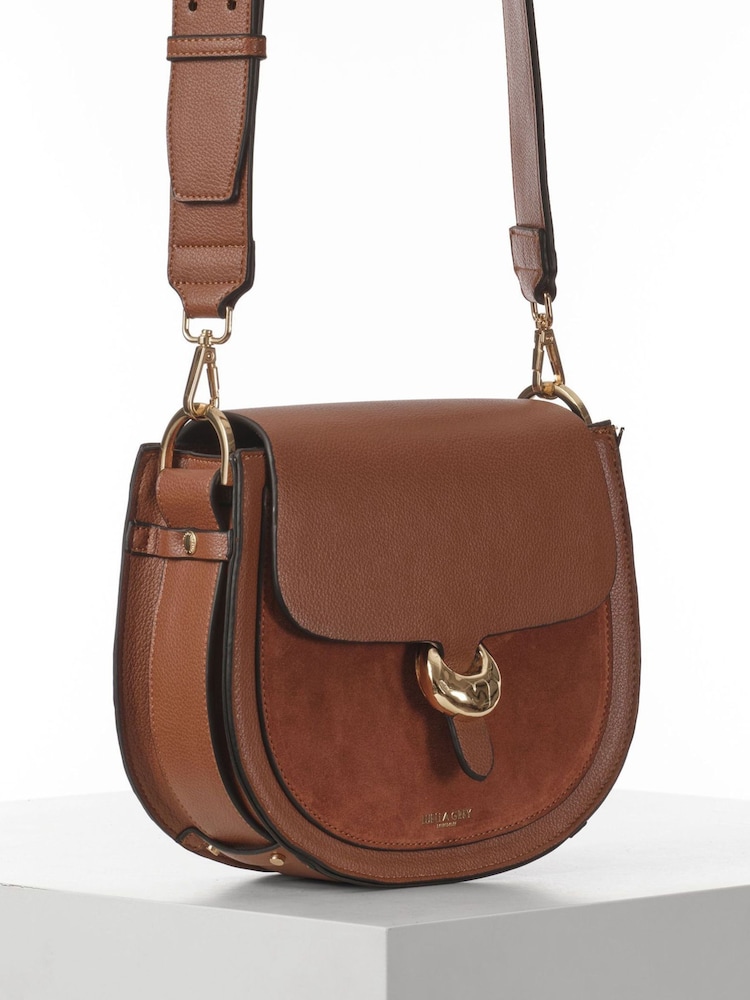 Luella Grey Tan Venetia Saddle Cross-Body Bag - Image 2 of 5 Luella Grey Tan Venetia Saddle Cross-Body Bag - Image 2 of 5