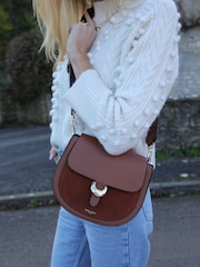 Luella Grey Tan Venetia Saddle Cross-Body Bag - Image 4 of 5