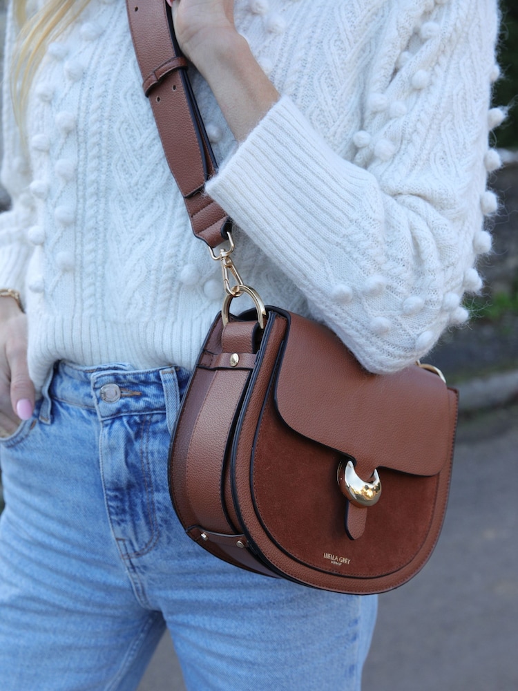Luella Grey Tan Venetia Saddle Cross-Body Bag - Image 5 of 5 Luella Grey Tan Venetia Saddle Cross-Body Bag - Image 5 of 5