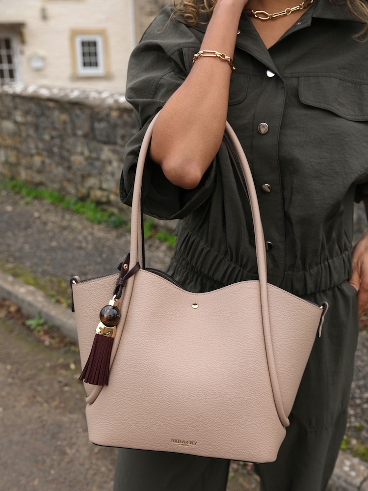 Luella Grey Taupe Floella Tote - Image 1 of 3 Luella Grey Taupe Floella Tote - Image 1 of 3