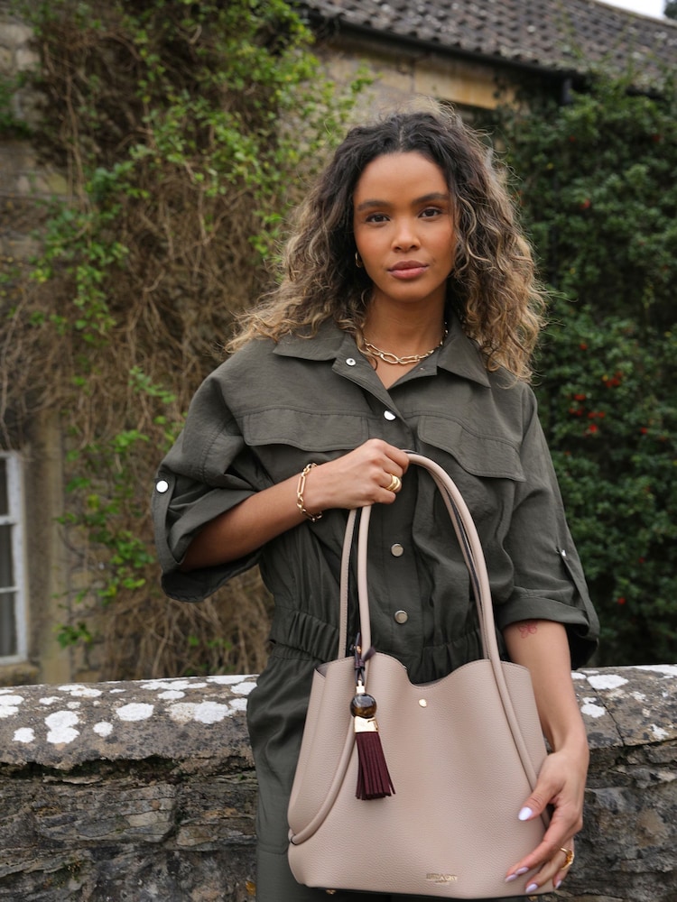 Luella Grey Taupe Floella Tote - Image 3 of 3 Luella Grey Taupe Floella Tote - Image 3 of 3