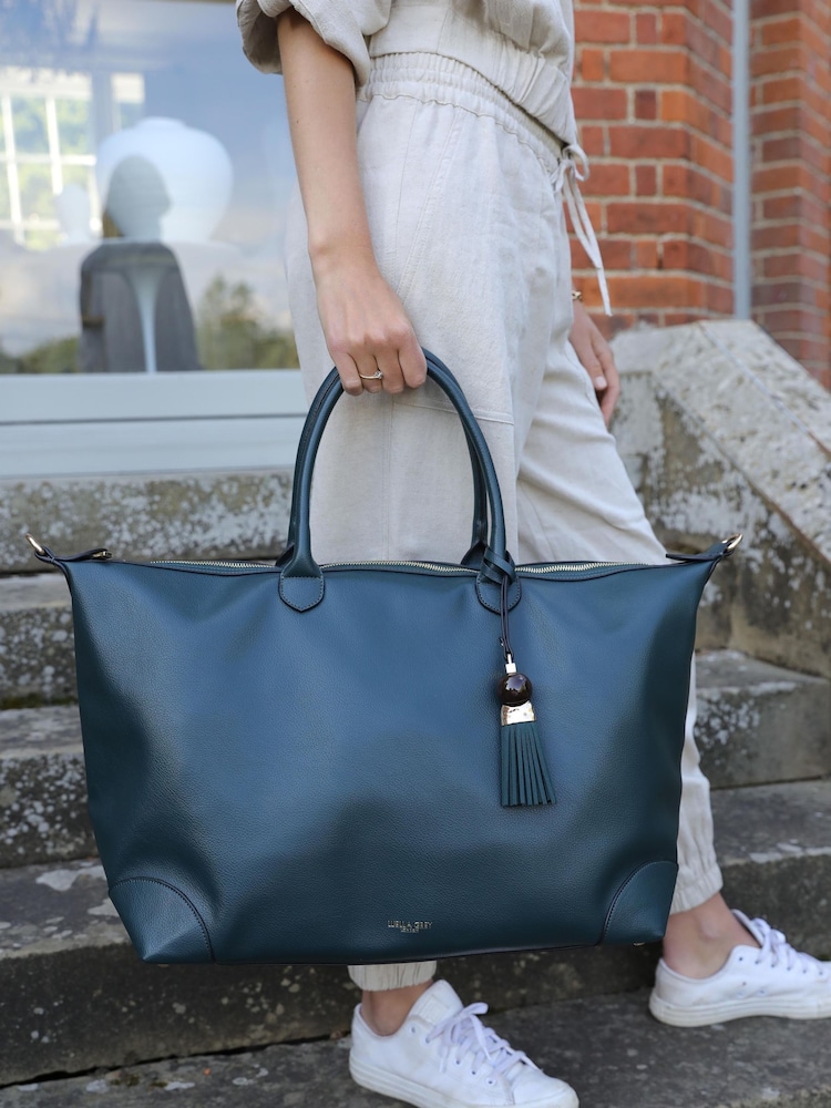 Luella Grey Blue Lana Travel Weekender Bag - Image 2 of 6 Luella Grey Blue Lana Travel Weekender Bag - Image 2 of 6