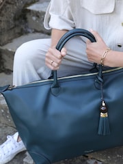 Luella Grey Blue Lana Travel Weekender Bag - Image 3 of 6