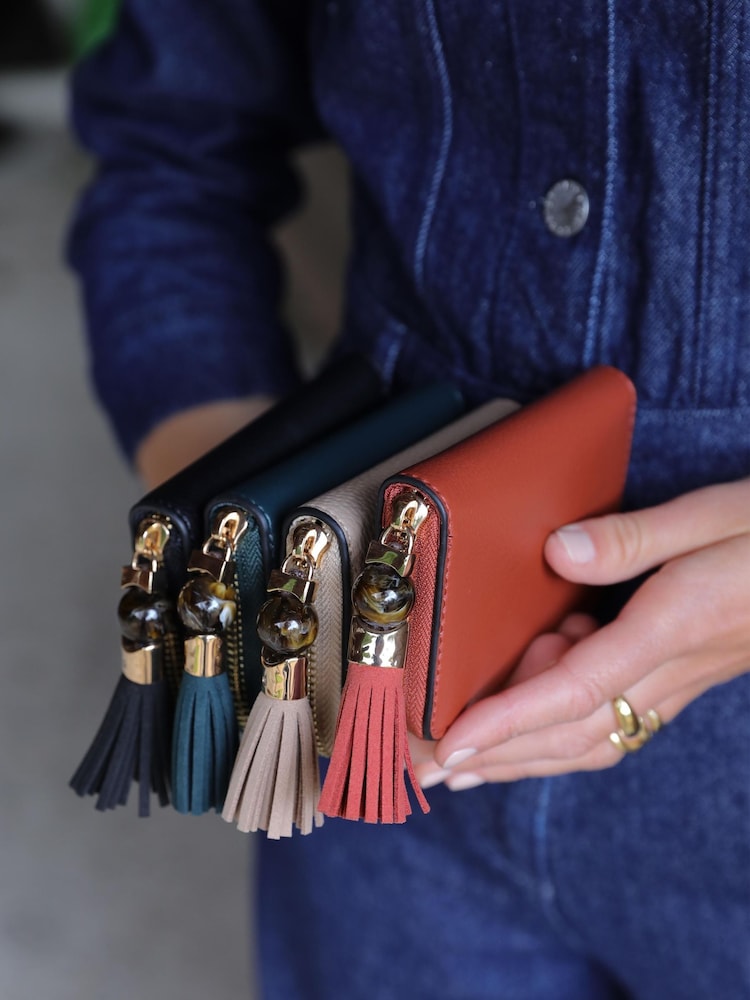 Luella Grey Red Maeve Small Tassel Purse - Image 2 of 2 Luella Grey Red Maeve Small Tassel Purse - Image 2 of 2