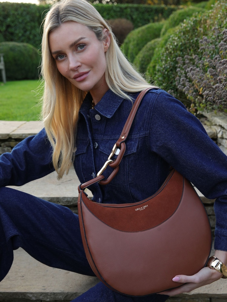 Luella Grey Brown Thelma Scoop Hobo Bag - Image 1 of 9