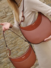 Luella Grey Brown Thelma Scoop Hobo Bag - Image 3 of 9