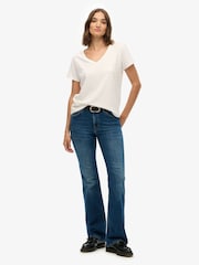 Superdry Blue Cotton Mid Rise Flare Jeans - Image 1 of 6