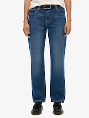 Superdry Cotton Mid Rise Straight Jeans - Slika 1 iz 8