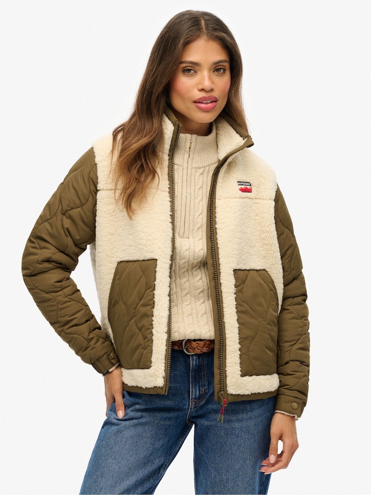 Superdry Fleece Hybrid Jacket - Imagen 1 de 8