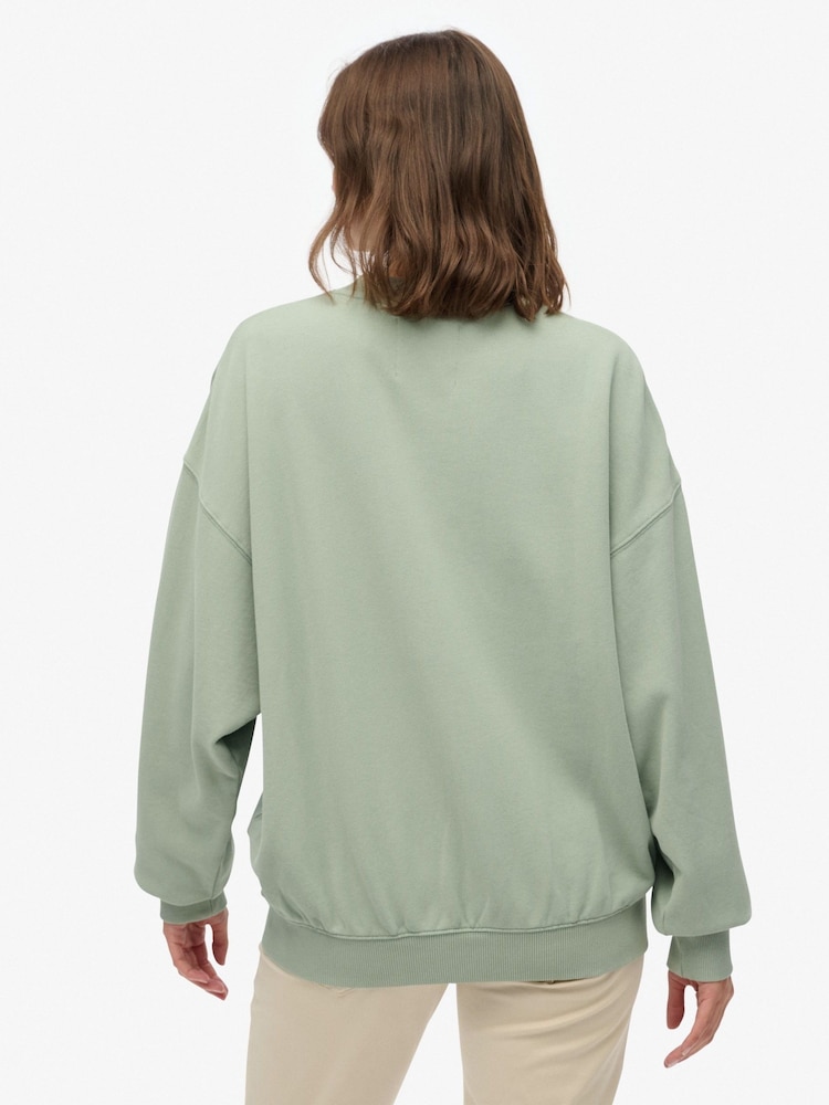 Superdry Green Tokyo Narrative Oversized Sweatshirt - Image 2 of 6