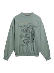 Superdry Green Tokyo Narrative Oversized Sweatshirt - Image 6 of 6
