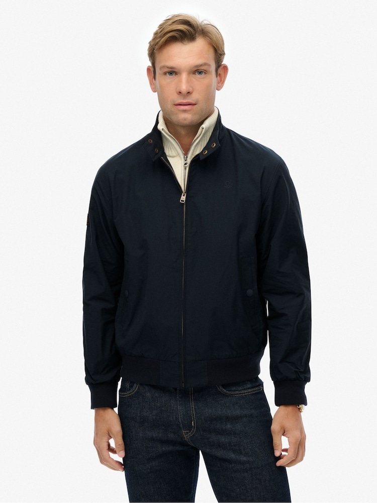 Superdry Blue Classic Harrington Jacket - Image 1 of 9 Superdry Blue Classic Harrington Jacket - Image 1 of 9